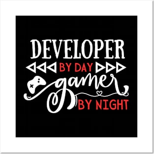 Funny Developer By Day Gamer By Night Posters and Art